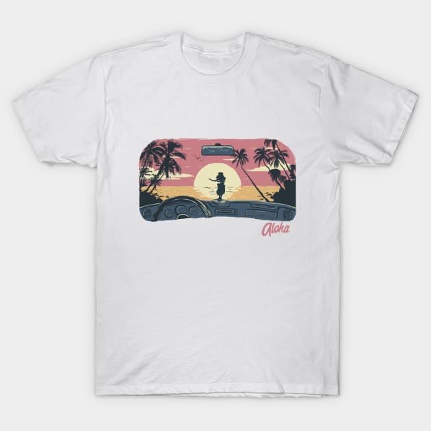 SUNSET DRIVE T-Shirt by Reptileando